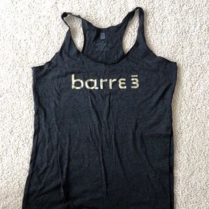 Barre3 Black with gold writing tank top